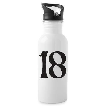 18 - Trinkflasche mit integriertem Trinkhalm - Weiß - Rechts