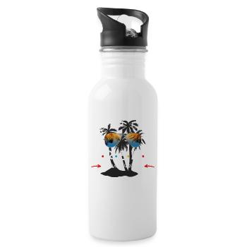 We are on a summer break - Water bottle with straw - white - Right
