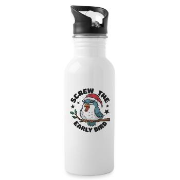 The early bird can take me - Water bottle with straw - white - Right
