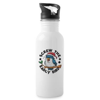 The early bird can take me - Water bottle with straw - white - Right