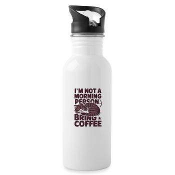 Je ne suis pas du matin. Apportez du café. - Gourde avec paille intégrée - blanc - Droite