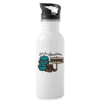 Let's be adventurous. - Water bottle with straw - white - Right