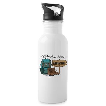 Let's be adventurous. - Water bottle with straw - white - Right