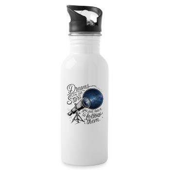Träume sind wie Sterne, du musst ihnen nur folgen. - Trinkflasche mit integriertem Trinkhalm - Weiß - Rechts