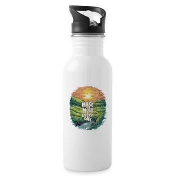 Make the most of every day - Water bottle with straw - white - Right