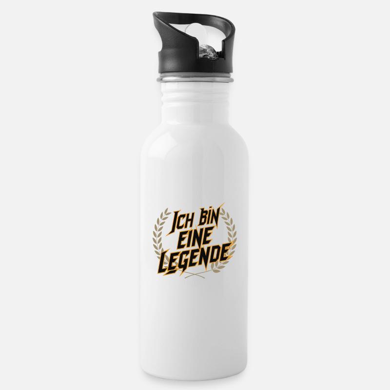 I'm a legend - Water bottle with straw - white