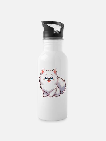Spitz 4 - Trinkflasche mit integriertem Trinkhalm - Weiß