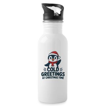 Salutations sympas au moment de Noël – Penguin - Gourde avec paille intégrée - blanc - Droite