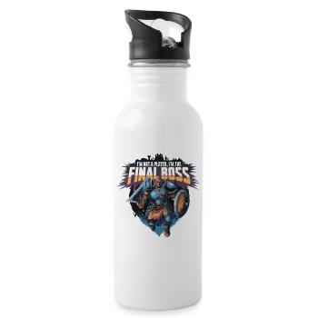 I'm the FinalBoss – Mächtiger Charakter - Trinkflasche mit integriertem Trinkhalm - Weiß - Rechts
