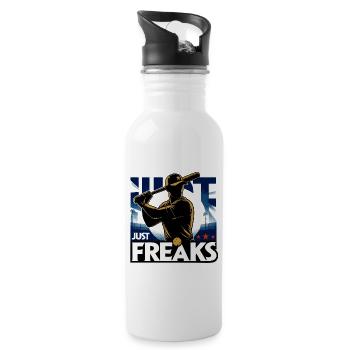 Just Freaks Baseball Sport Team - Just Freaks ® - Trinkflasche mit integriertem Trinkhalm - Weiß - Rechts