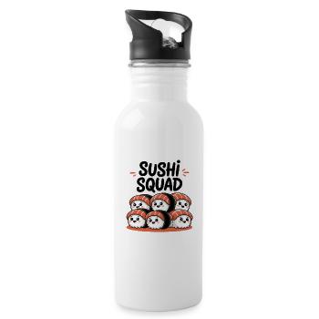 Sushi Squad – L’équipe Kawaii Nigiri - Gourde avec paille intégrée - blanc - Droite