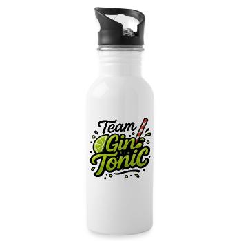 Team cockail Tonic - Water bottle with straw - white - Right