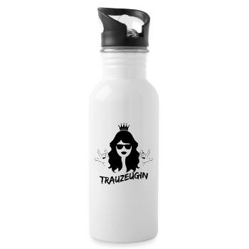 Trauzeugin Geschenk Hochzeit Ehe Braut - Trinkflasche mit integriertem Trinkhalm - Weiß - Rechts