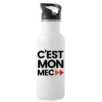 C'est mon mec - Gourde avec paille intégrée - blanc - Droite