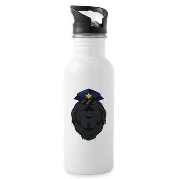 Police Newfoundland Canine Handler I Police Dog I - Water bottle with straw - white - Right