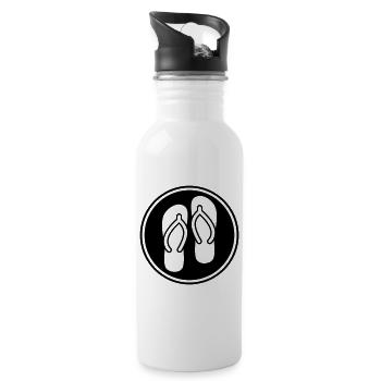 Badelatschen icon - Trinkflasche mit integriertem Trinkhalm - Weiß - Rechts