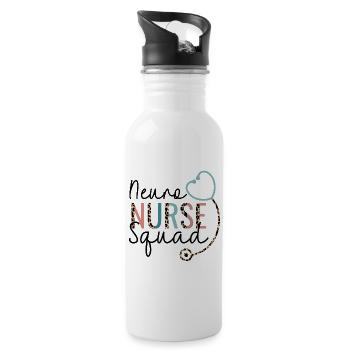 Neuro Krankenschwester Leopard Stethoskop Herz - Trinkflasche mit integriertem Trinkhalm - Weiß - Rechts