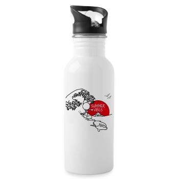 Summer Vibes Doddle - Water bottle with straw - white - Right