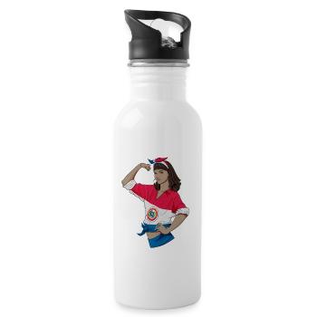 Paraguay Girl Unbreakable I Paraguay Heritage - Water bottle with straw - white - Right