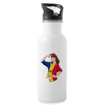 Romanian Girl Unbreakable I Romanian Heritage I - Water bottle with straw - white - Right
