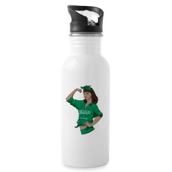 Arab Girl Unbreakable I Arab Heritage I Saudi - Trinkflasche mit integriertem Trinkhalm - Weiß - Rechts