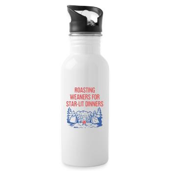 Star lit Dinners Camping Foodie Camper Food Lover - Water bottle with straw - white - Right