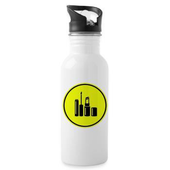 Make Up Cosmetics Icon - Water bottle with straw - white - Right