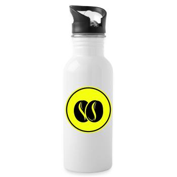 Coffee bean symbol - Water bottle with straw - white - Right