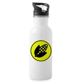 Mais symbol - Trinkflasche mit integriertem Trinkhalm - Weiß - Rechts