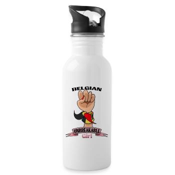 Belgian Girl Unbreakable I Belgian Heritage I - Trinkflasche mit integriertem Trinkhalm - Weiß - Rechts