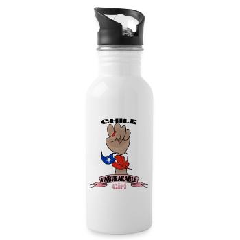 Chile Girl Unbreakable I Chile Heritage I Chile - Trinkflasche mit integriertem Trinkhalm - Weiß - Rechts