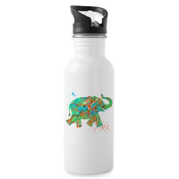 elephant e 4 - Water bottle with straw - white - Right
