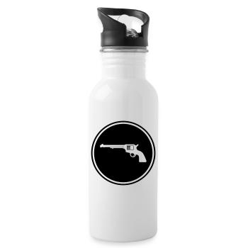 waffe pistole - Trinkflasche mit integriertem Trinkhalm - Weiß - Rechts
