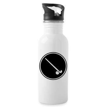 Field Hockey icon icon - Water bottle with straw - white - Right