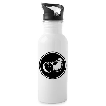 Apple icon vitamins - Water bottle with straw - white - Right