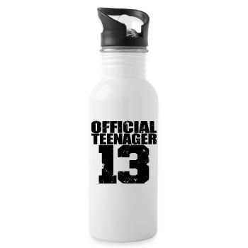 Adolescent officiel 13, cadeau cool 13e anniversaire - Gourde avec paille intégrée - blanc - Droite