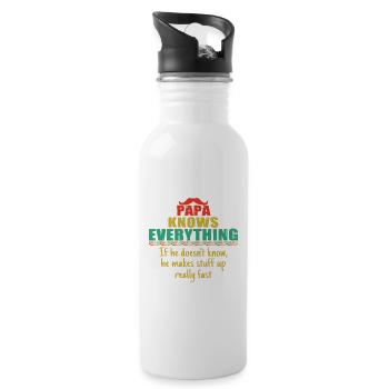 Daddy Dad Gift Dad Dad's Day Birthday - Water bottle with straw - white - Right