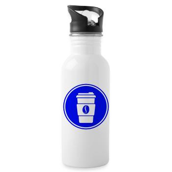 Kaffee Symbol - Trinkflasche mit integriertem Trinkhalm - Weiß - Rechts