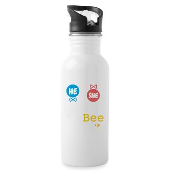 He or She Grannie To Bee Gender Reveal Family - Trinkflasche mit integriertem Trinkhalm - Weiß - Rechts