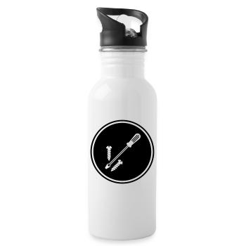 Screwdriver Symbol - Water bottle with straw - white - Right