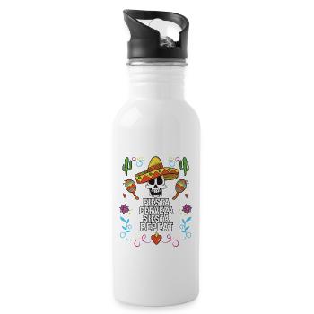 Fiesta Cerveza Siesta Repeat Beer Drinker - Trinkflasche mit integriertem Trinkhalm - Weiß - Rechts