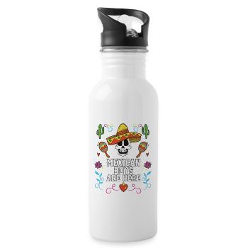 Mexican Boys Are Here Mexico Pride Country - Water bottle with straw - white - Right