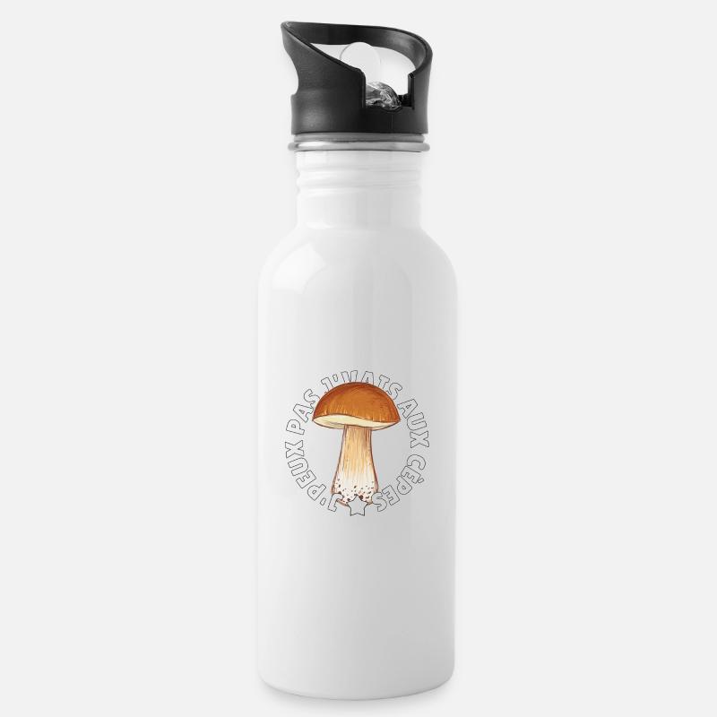 J’peux pas j’vais aux cèpes - Gourde avec paille intégrée - blanc