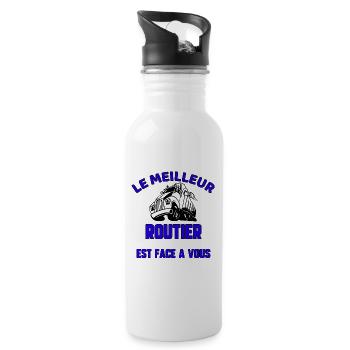 Le meilleur routier - Gourde avec paille intégrée - blanc - Droite