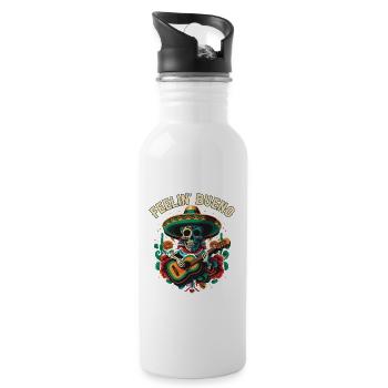 Feelin Bueno Mexican Life Mexico Pride Country - Trinkflasche mit integriertem Trinkhalm - Weiß - Rechts