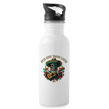 Gym Now Tacos Taco Eater Mexican Food Fitness Food - Water bottle with straw - white - Right