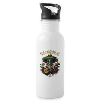 Tacoholic Taco Eater Mexican Food Foodie Mexico - Trinkflasche mit integriertem Trinkhalm - Weiß - Rechts