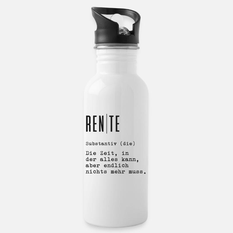 Rente - Trinkflasche mit integriertem Trinkhalm - Weiß
