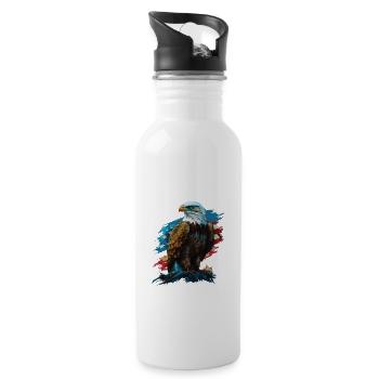 Am I Free to Go Tonight Patriotic American USA - Trinkflasche mit integriertem Trinkhalm - Weiß - Rechts