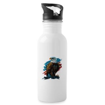 America Is Opportunity American Bald Eagle July 4 - Trinkflasche mit integriertem Trinkhalm - Weiß - Rechts